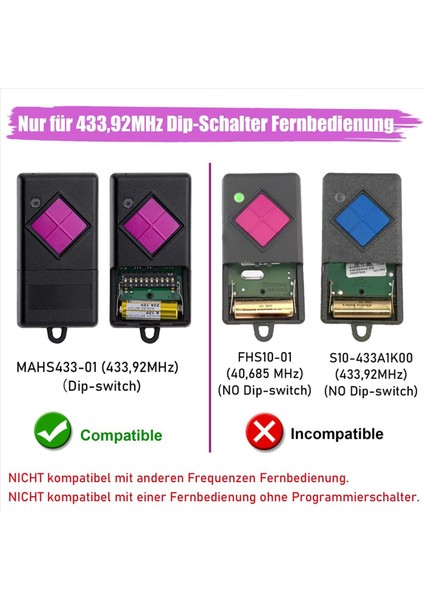 Dickert MAHS433-01 MAHS433-04 S10-433A1L00 S5-433A2L00 Için 2x Garaj Kapısı El Verici (Yurt Dışından) fırsatları