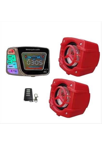 Bluetooth Motosiklet Kornaları Desteği Fm Radyo Müzik Çalar Tf Kart Motosiklet Bluetooth Hoparlör Oynatma USB Su Geçirmez B (Yurt Dışından) modelleri