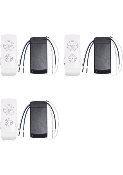 3x Evrensel Tavan Vantilatörü Lambası Uzaktan Kumanda Kiti Ayarlanmış Rüzgar Hızı Verici Alıcı Zamanlama Kontrol Anahtarı 220V (Yurt Dışından)