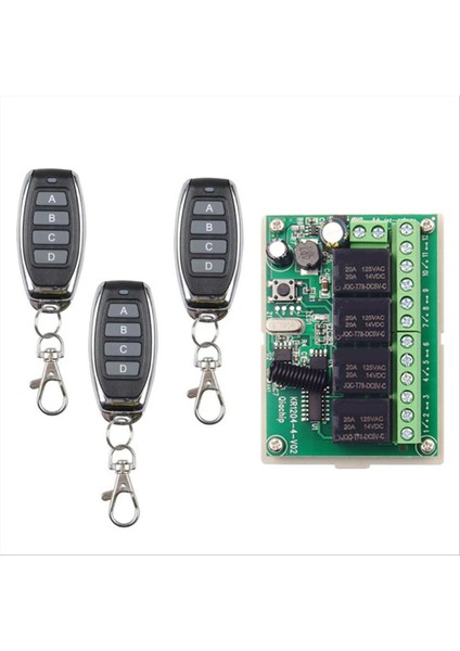 433MHZ Evrensel Kablosuz Uzaktan Kumanda Dc 12V 4ch Röle Anahtarı 4 Düğme Verici Dıy Projeleri Için (Yurt Dışından)