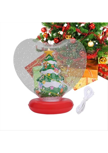 Şişme Noel Topu Kalp Şekli Işık Süsler Heykelcik Açık Bahçesinde Havuz B Için Tatil Şişirme Topu (Yurt Dışından)