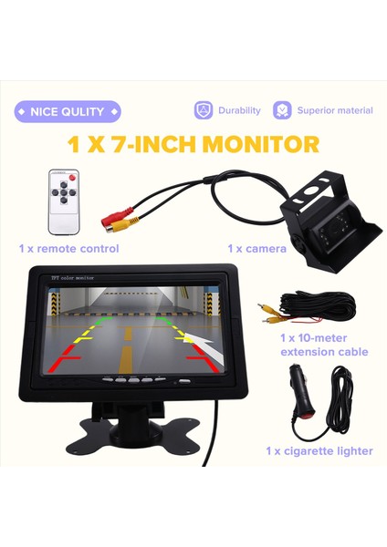 Kamyon Römorku Için 7 Inç Ekran Yedek Kamera ile Monitörle Arka Görünüm Kameralı Park Arabası Tersine Dönen Kamera (Yurt Dışından) fırsatları