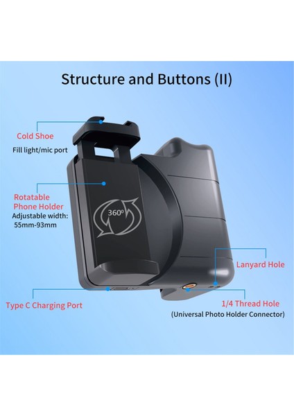 H8 Iphone Android Telefon Için Kademesiz Yakınlaştırma Selfie Kolu Kavrama Bluetooth Uzaktan Kumanda Sarsıntı Önleyici Fotoğraf Kolu (Yurt Dışından) indirimleri