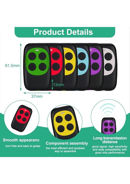 Garaj Kapı Açıcı Uzaktan Kumanda Evrensel 433.92 Mhz Garaj Kapısı Uzaktan Kumanda Garaj Kapısı El Taşıyıcı 6 Pcs (Yurt Dışından) fırsatları