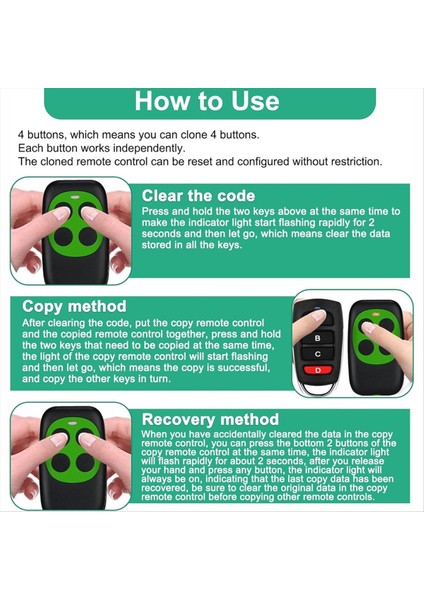 Garaj Kapı Açıcı Uzaktan Kumanda Evrensel 433.92 Mhz Garaj Kapısı Uzaktan Kumanda Garaj Kapısı El Taşıyıcı 6 Pcs (Yurt Dışından) indirimleri