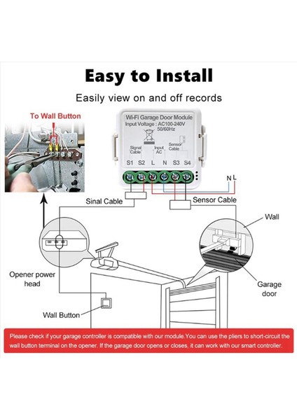 2x Tuya Akıllı Wifi Garaj Kapısı Açıcı Denetleyici App Sesli Uzaktan Kumanda Çalışması Alexa Google Ev Asistanı Için (Yurt Dışından) modelleri