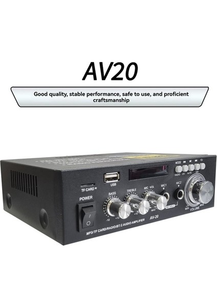 Av-20 Hifi Dijital Amplifikatör 2 Kanal 2 0 Bluetooth Çevresel Ses Amp Hoparlör Ev Araba Sineması Karaoke Ab Fiş (Yurt Dışından) fırsatları