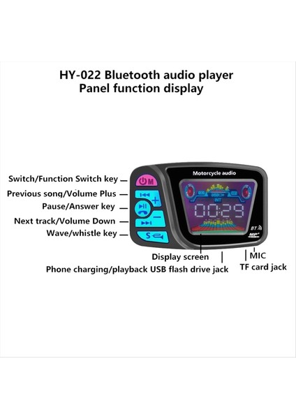 Bluetooth Motosiklet Kornaları Desteği Fm Radyo Müzik Çalar Tf Kart Motosiklet Bluetooth Hoparlör Oynatma USB Su Geçirmez B (Yurt Dışından) indirimleri