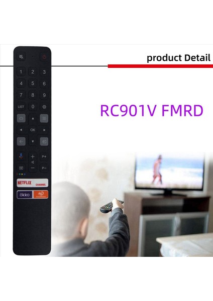 Tcl Akıllı Tv Için 4x Uzaktan Kumanda RC901V Uzaktan Kumanda RC901V Fmr1 Fmr5 Fmr7 Fmrd Ses Olmadan (RC901V Fmrd) (Yurt Dışından) indirimleri