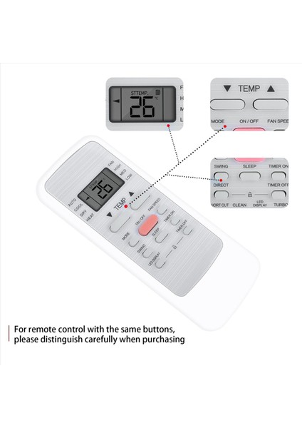 Midea RG51B(1)/EU1 RG51B(2)/E RG51B/E Klima Için 2x Yeni Uzaktan Kumanda (Yurt Dışından) modelleri