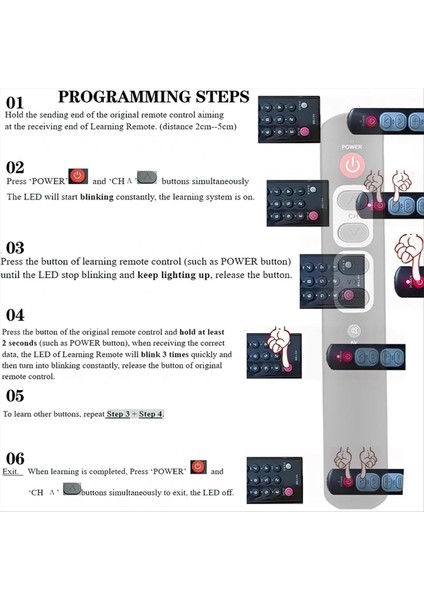 Uzaktan Kumanda Öğrenme Büyük Düğmeleri Yaşlılar Yaşlılar Universal Programlanabilir Tv Uzaktan Destekleri Tv Stb DVD Hıfı Ir Cihazları (Yurt Dışından) indirimleri