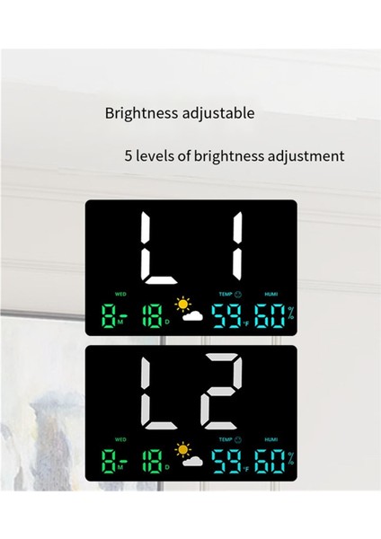 Büyük Ekran Sıcaklık ve Nem Göstergeli Akıllı Sessiz LED Duvar Saati Hava Durumu Saati Çok Fonksiyonlu Dijital Alarm (Yurt Dışından) indirimleri