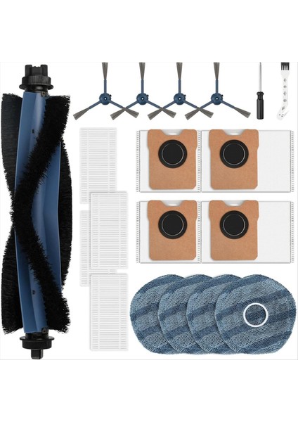 Eufy Omni C20 Robotlu Süpürge Için Aksesuar Kiti Ana Yan Fırça Hepa Filtre Paspas Bezi Toz Torbaları (Yurt Dışından)