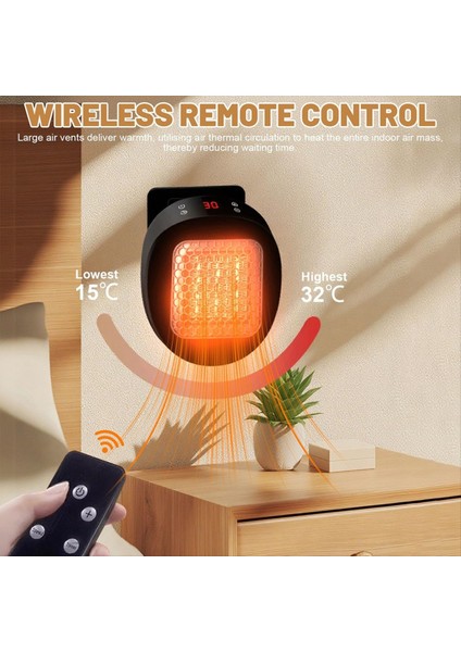 Uzaktan Kumandalı Priz Fanlı Isıtıcı 10 M²/25 M³&#39 E Kadar Odalar Için Termostatlı ve 12 Saat Zamanlayıcılı Seramik Isıtıcı Ab Fişi A (Yurt Dışından) indirimleri