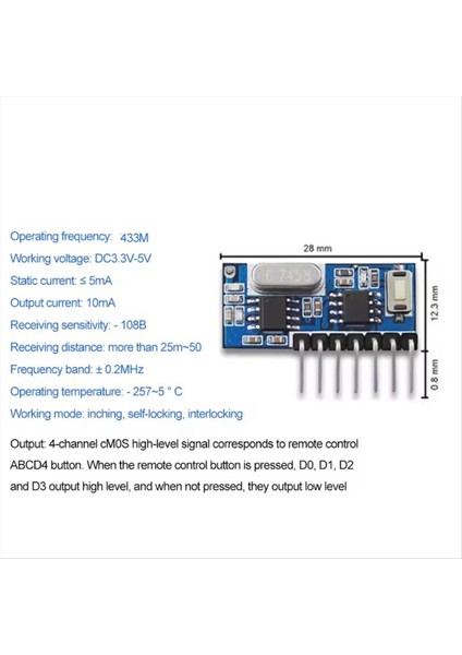 433MHZ Rf Alıcı Öğrenme Kodu Kod Çözücü Modülü 433MHZ Kablosuz 4 Ch Uzaktan Kumanda Için 4 Ch Çıkışı 1527 2262 Kodlama 5 Adet (Yurt Dışından) indirimleri