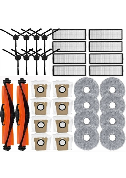 Xiaomi Robot Vakum X20 Max / Xiaomi X20 Pro / Mijia M30 Aksesuarları Ana Fırça Yan Fırça Filtre Paspas Bezi Toz Torbası (Yurt Dışından)