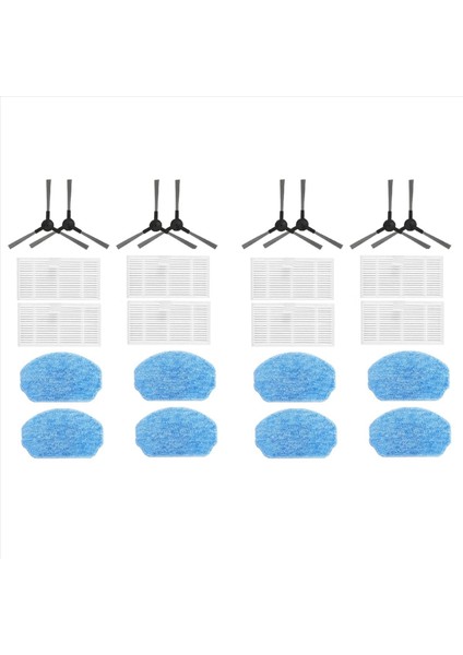 24 Adet Yan Fırça Hepa Filtre Paspas Bezi Midea VCR04G Robot Vakum Yedek Aksesuarlar (Yurt Dışından)