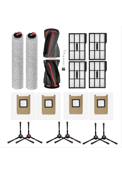 18 Adet Eufy E25 OMNI/E28 Omni Robotlu Süpürge Parçaları Ana Fırça Rulosu Paspaslar Yan Fırçalar Hepa Filtreler Toz Torbaları (Yurt Dışından) modelleri