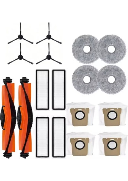 Xiaomi Robot Vakum X20 Max / D109GL / Mijia M30 Vakum Aksesuarları Ana Yan Fırça Hepa Filtre Paspas Bezi Toz Torbası (Yurt Dışından)