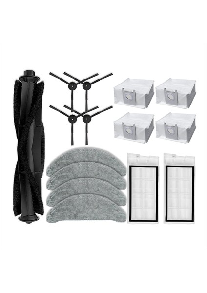 Roidmi Eve Artı SDJ01RM Robot Vakum Yedek Parça Aksesuarları Ana Yan Fırça Hepa Filtre Paspas Bez Bez Toz Torbaları (Yurt Dışından)