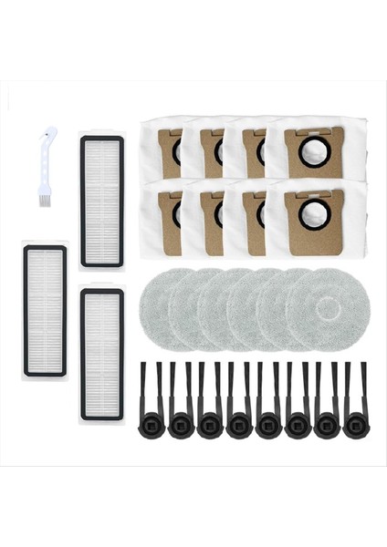 Mijia M40S / OV31CN Robot Vakumu Için, Filtreli Yedek Parçalar Mikrofiber Paspas Bezleri Toz Torbaları Yan Fırçalar (Yurt Dışından)