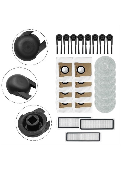 Mijia M40S / OV31CN Robot Vakumu Için, Filtreli Yedek Parçalar Mikrofiber Paspas Bezleri Toz Torbaları Yan Fırçalar (Yurt Dışından) fiyatları