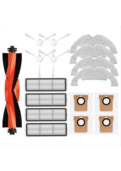 Xiaomi Robot Vakum X10 Yedek Yedek Parça Aksesuarları Ana Fırça Yan Fırça Hepa Filtre Paspas Bezi Toz Torbaları (Yurt Dışından)