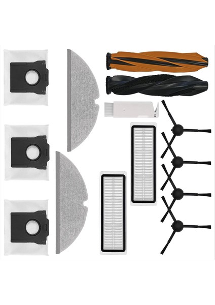 Dreame D20 Plus Robot Vakum Aksesuarları Için 14 Adet Yedek Parçalar Ana Yan Fırçalar Filtreler Paspas Bezleri Toz Torbaları (Yurt Dışından) modelleri