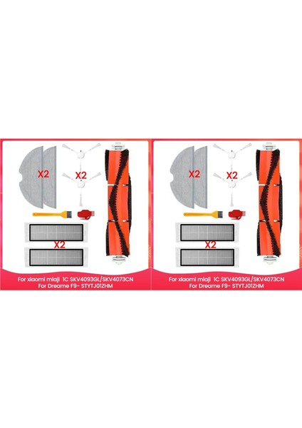 2x Aksesuarları Kiti Mijia 1c Mi Robot Vakum Paspas SKV4093GL SKV4073CN Dreame F9- STYTJ01ZHM Elektrikli Süpürge Parçaları (Yurt Dışından)