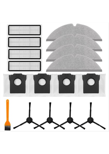 17 Adet Yan Fırçalar Hepa Filtreler Paspas Bezleri Toz Torbaları Dreame D20 Artı Robot Vakum Aksesuarları Yedek Parçalar (Yurt Dışından) fiyatları