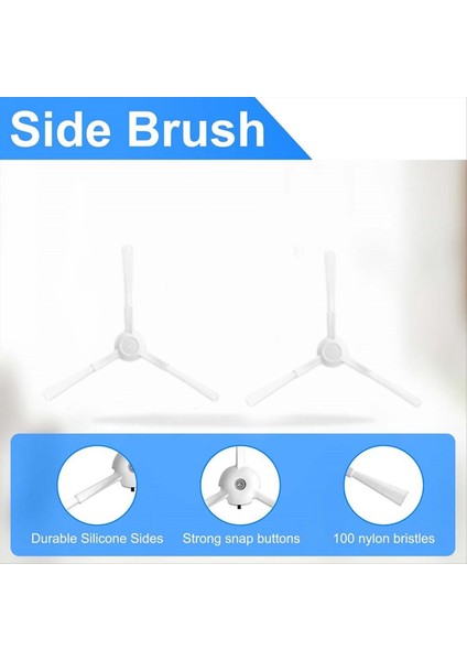 Xiaomi Mijia Mop 2 PRO/STYTJ02YM 2s/3c/conga 3490 Viomi V2 Pro/v3 Se Süpürgesi Için 12 Adet Yan Fırça (Yurt Dışından) indirimleri
