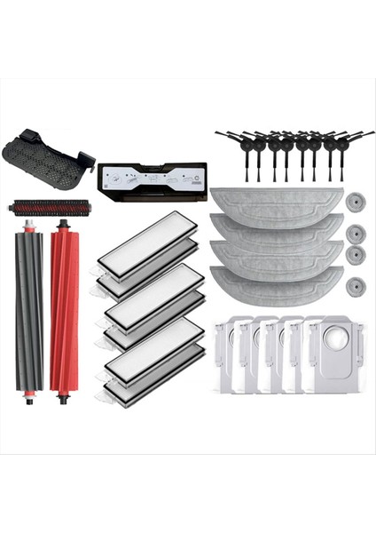 Roborock S8 Maxv Ultra Robot Vakum Süper Set Mop Chop Vakum Torbaları Yan Fırça Filtresi Değiştirilebilir Yedek Parçalar (Yurt Dışından)