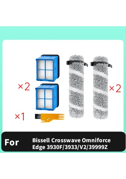 Bissell 3930F/3933/V2/39999Z Crosswave Omniforce Edge Zemin Scrubber Yedek Parçalar Ana Fırça ve Filtre Seti (Yurt Dışından) modelleri