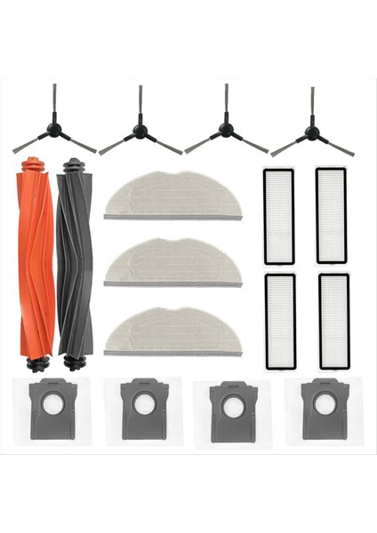 Mova S20 Ultra Elektrikli Süpürge Parçaları Için Yedek Aksesuar Kitleri Ana Yan Fırça Hepa Filtre Paspas Pedi Toz Torbası (Yurt Dışından)