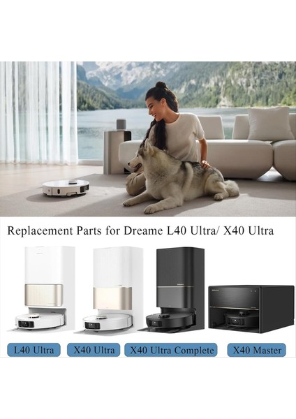 Dreame X40 Ultra / X40 Pro Robot Süpürge Aksesuarları Ana Yan Fırçalar Paspas Bezleri Hepa Filtreler Toz Torbaları (Yurt Dışından) fiyatları