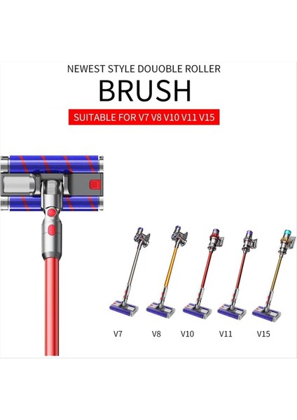 Elektrikli Çift Zemin Fırça Kafası Parçaları Dyson V7 V8 V10 V11 V15 Elektrikli Süpürge Yumuşak Süpürgesi Rulo Kafası Zemin Fırçası (Yurt Dışından) fiyatları