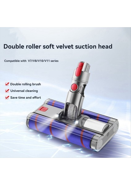 Elektrikli Çift Zemin Fırça Kafası Parçaları Dyson V7 V8 V10 V11 V15 Elektrikli Süpürge Yumuşak Süpürgesi Rulo Kafası Zemin Fırçası (Yurt Dışından) indirimleri