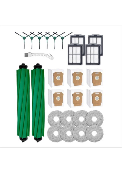 Irobot Roomba Plus 505/405 Combo Süpürme Makinesi Aksesuarları Için 27 Adet Ana Yan Fırça Paspas Filtresi Toz Torbaları (Yurt Dışından)