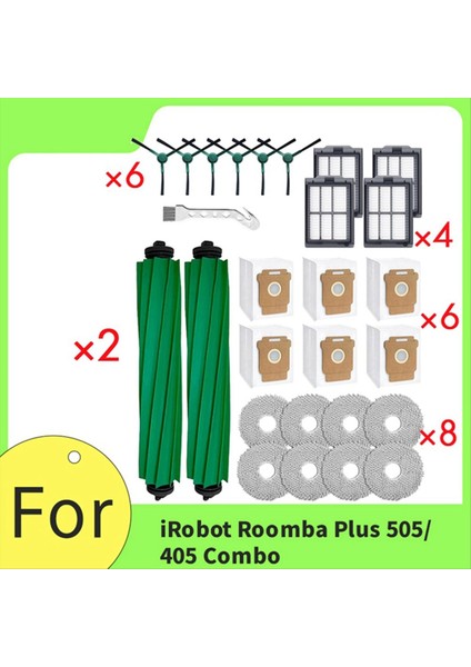 Irobot Roomba Plus 505/405 Combo Süpürme Makinesi Aksesuarları Için 27 Adet Ana Yan Fırça Paspas Filtresi Toz Torbaları (Yurt Dışından) fırsatları