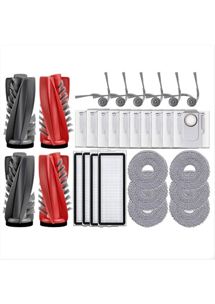 Roborock Qrevo 5AE Curv / S5X / 5A1 / 5xc / Curvc Vakum Parçaları Ana Silindir Yan Fırça Hepa Filtre Paspas Bezi Toz Torbası (Yurt Dışından)