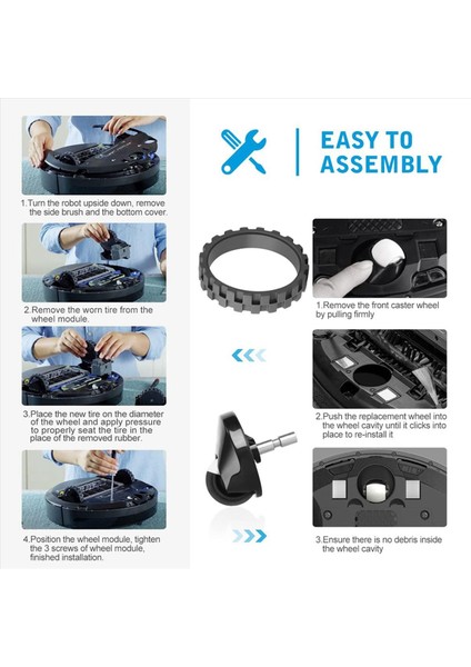 2 Takım Irobot Roomba I3 I3 + I4 I6 I6 + I7 I8 E5 E6 E7 J7 7550 3550 3150 5150 6198 7150 Ön Tekerlek Tekeri Yan Fırçalar (Yurt Dışından) fırsatları