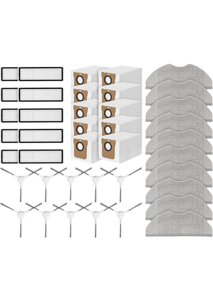 Xiaomi Robot Vakum H40 / OV51 Yedek Parça Aksesuar Kitleri Yan Fırça Hepa Filtre Toz Torbası Paspas Bezi (Yurt Dışından) modelleri