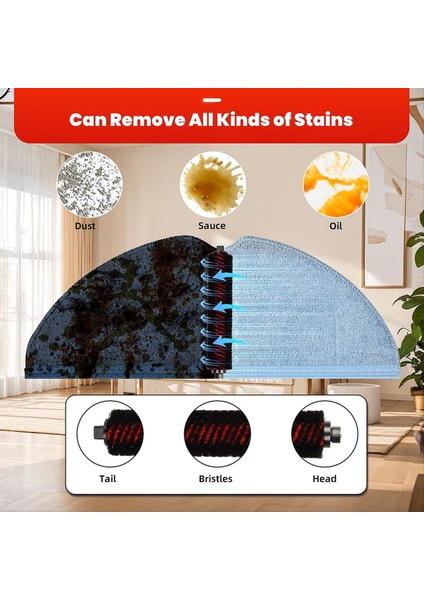 Roborock S8 Max/maxv Ultra Süpürücü Yedek Parçaları Yüksek Hızlı Fırça Silindir Fırça Yan Fırça Filtre Seti (Yurt Dışından) indirimleri