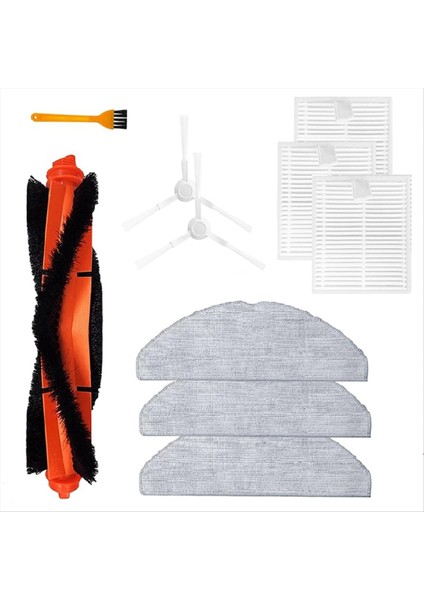 Xiaomi Robot Vakum S20/D106 Için Yedek Kit Aksesuarları Ana Fırça Yan Fırçalar Hepa Filtre Mop Bez Seti (Yurt Dışından)