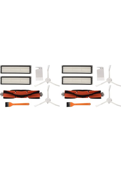 Dreame D9 Robotlu Süpürge Için 2 Takım Yedek Aksesuarlar Ana Fırça Yan Fırça Hepa Filtre Yedek Parçaları (Yurt Dışından)