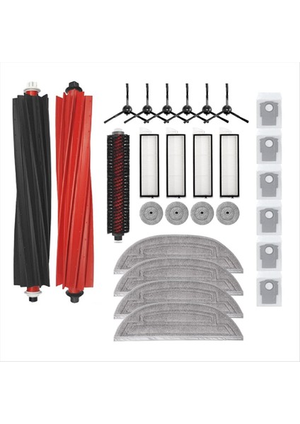 27 Adet Roborock S8 Max Ultra Elektrikli Süpürge Yedek Parçalar Ana Fırça Kenar Fırça Paspas Bezi Toz Torbası Filtresi (Yurt Dışından)