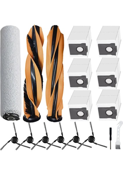 17 Adet Ana Fırça Rulo Paspas Toz Torbaları Yan Fırça Dreame Mova Z60 Ultra Robotlu Süpürge Parçaları (Yurt Dışından) fiyatları