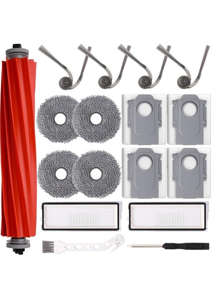 Roborock Qv 35A / Qv 35S Robotlu Süpürge Için Aksesuarlar Ana Fırça Toz Torbaları Mendil Filtreler Yan Fırçalar (Yurt Dışından)