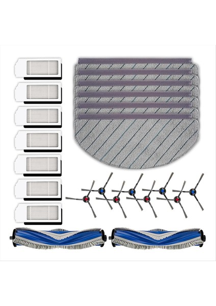 Ecovacs Deebot N20 Plus/ N20 Pro Plus Robotik Vakum Süpürge Silindir Fırçası Yan Fırçalar Hepa Filtreleri Paspas Padleri Seti (Yurt Dışından) modelleri
