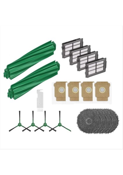 19 Adet Irobot Roomba Plus 505 COMBO/405 Combo Elektrikli Süpürge Parçaları Ana Yan Fırça Filtreleri Paspas Pedi Toz Torbası (Yurt Dışından)